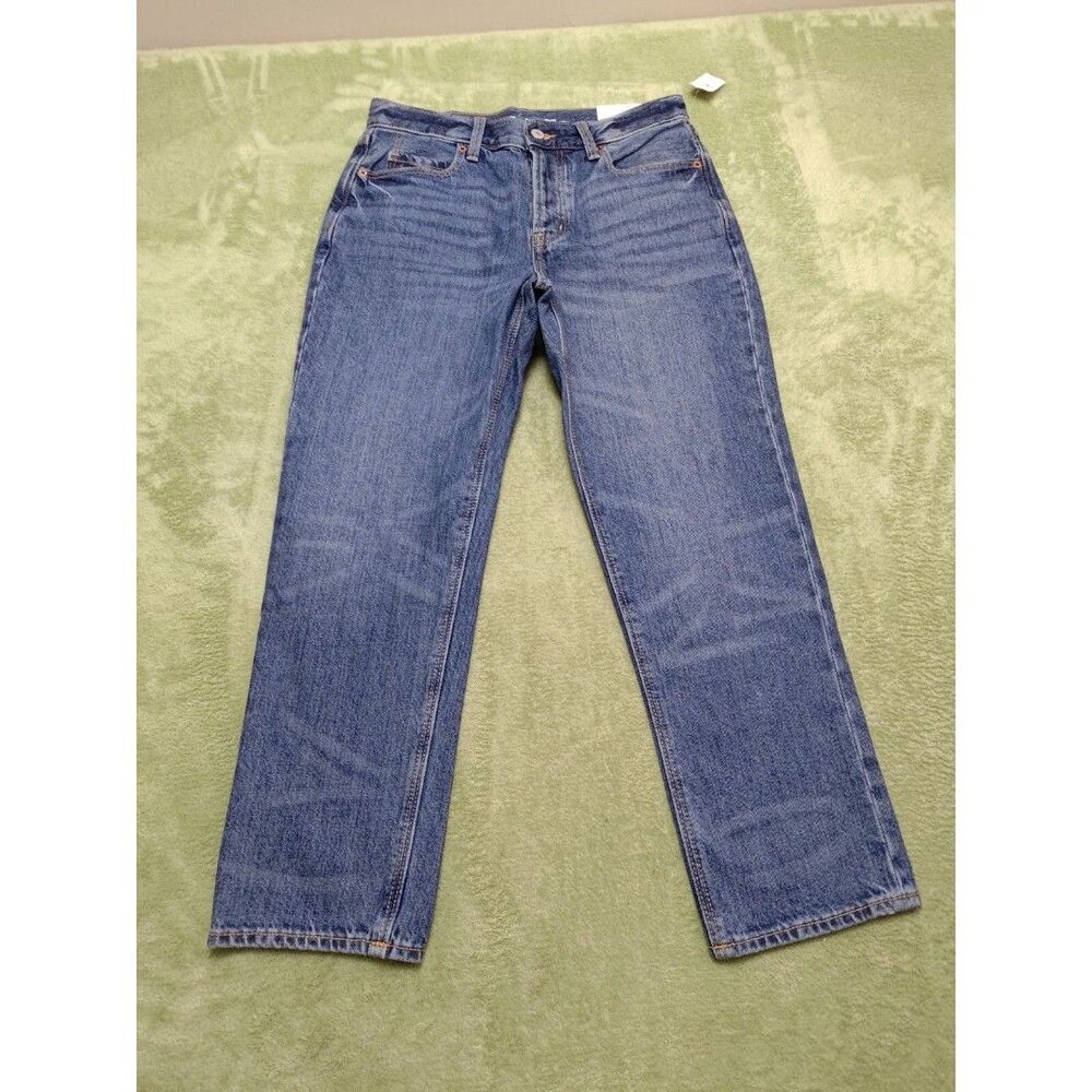 Old Navy Jeans Slouchy Straight Womens Size 0 Crop Blue  NWT
